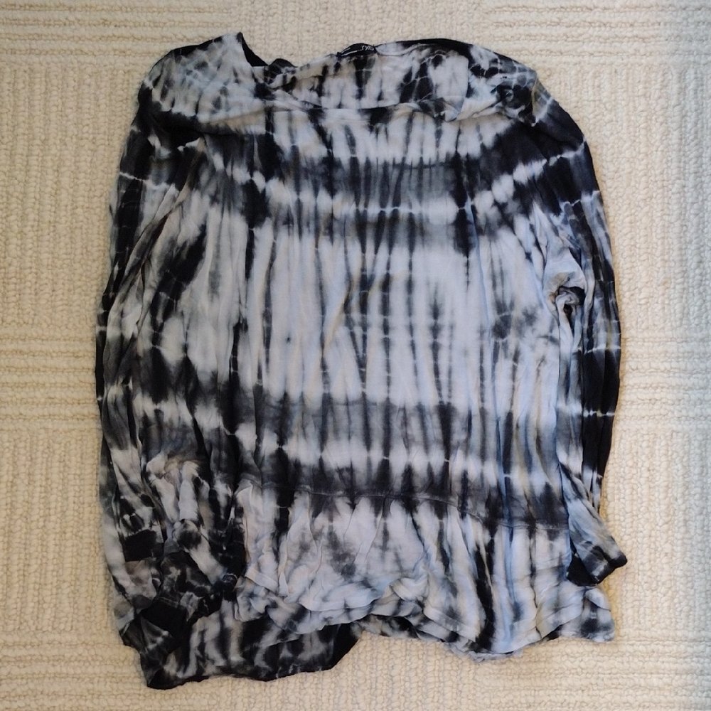 RXB Black and White Tie-Dye Blouse